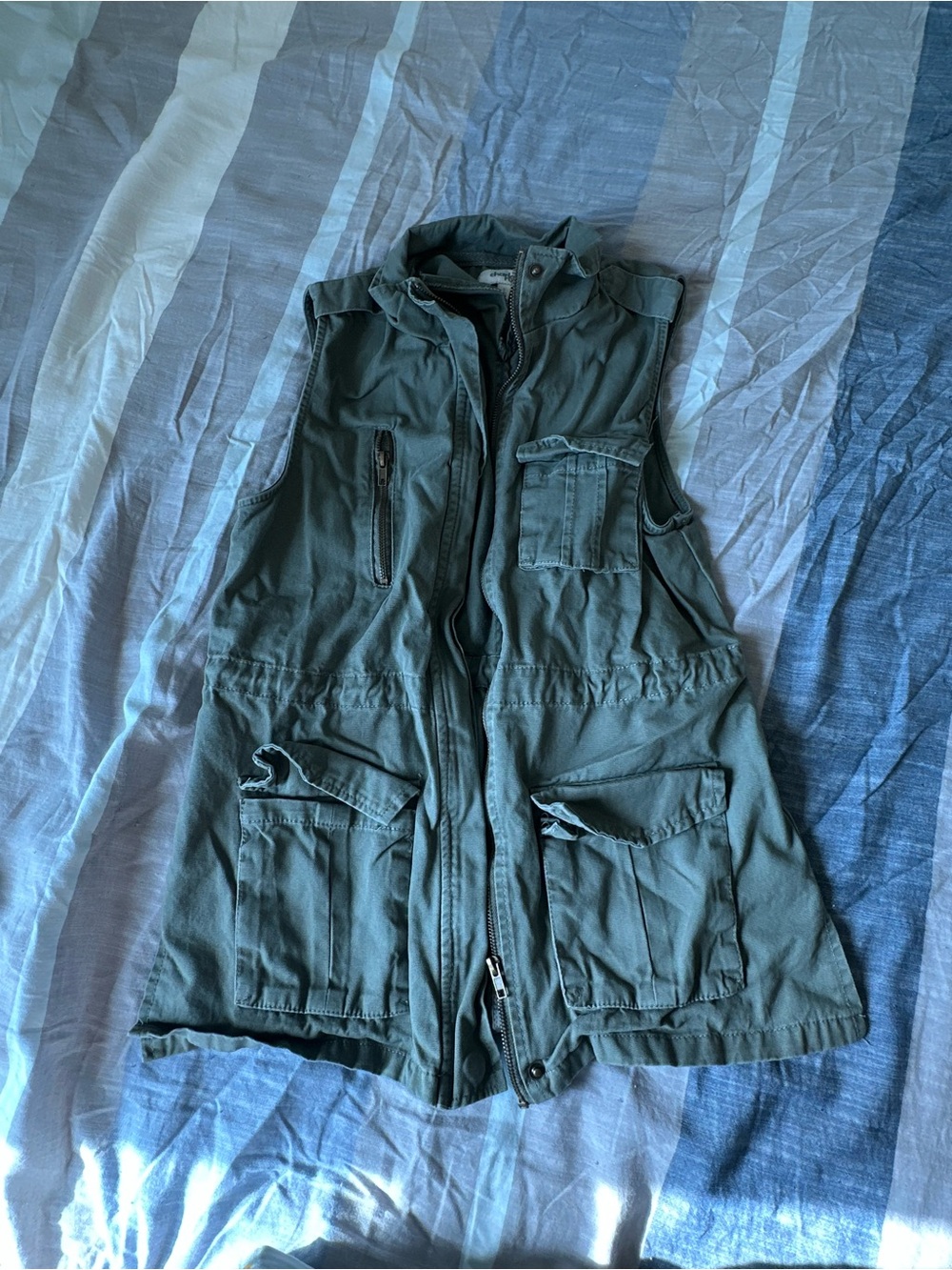 Charlotte Russe Olive Green Utility Vest Jacket